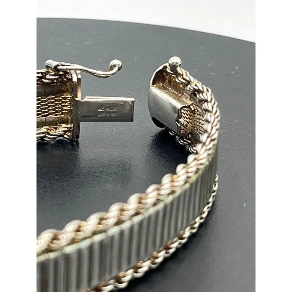 Milor Italy 925 Sterling Silver‎ Rope Chain Elegant Bracelet 7.5